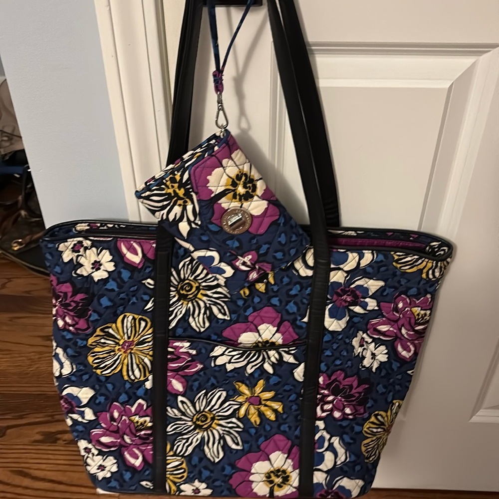 Vera Bradley Black Cat large tote and wallet bundle